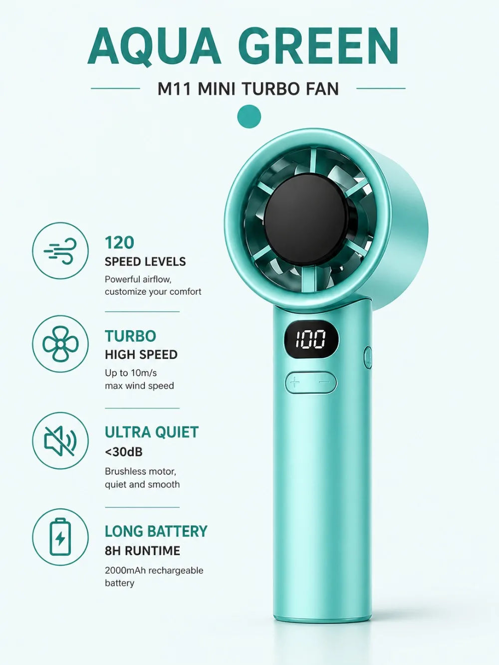 Handheld Turbo Fan High Speed Cooling